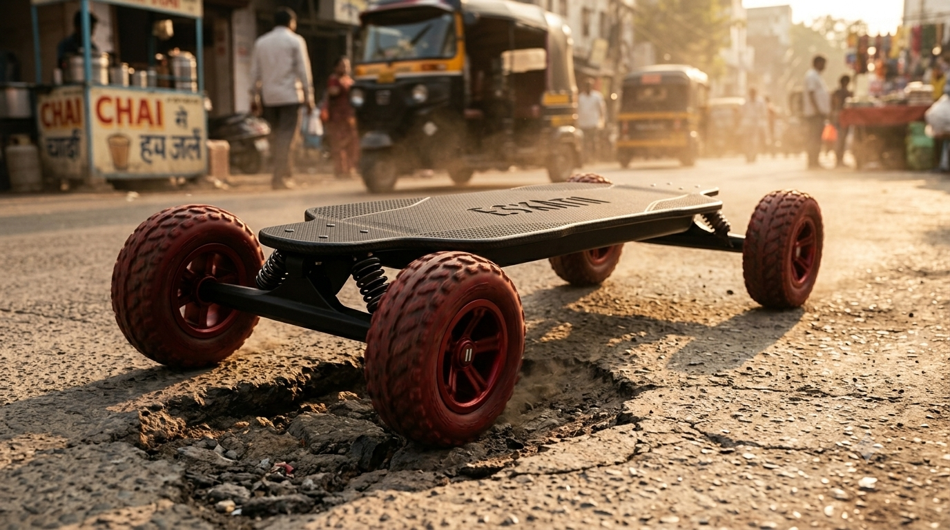 ESKATII Mk1 electric skateboard in Real Streets.
