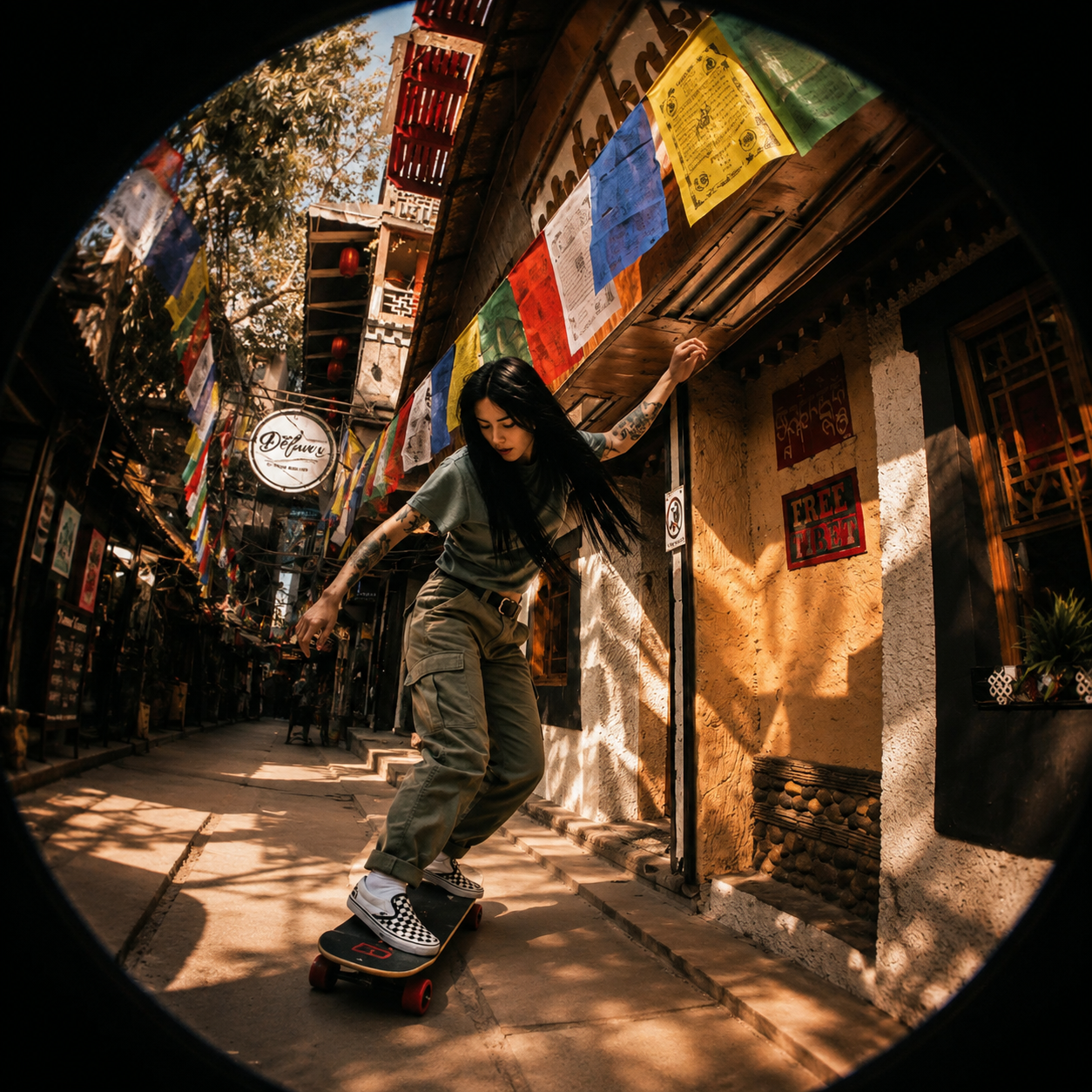 ESKATII rider skating through an Indian street